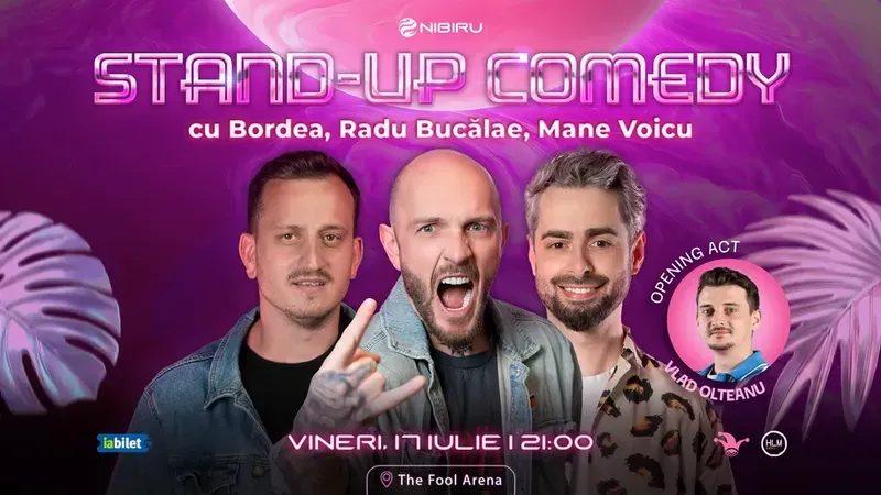 Costinești: The Fool Arena - Stand-up comedy cu Bordea, Radu Bucălae și Mane Voicu