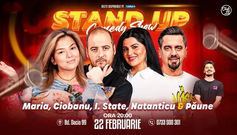 Stand-up Comedy cu Maria Popovici, Andrei Ciobanu, Ioana State, Natanticu - Florentin Păune la Club 99
