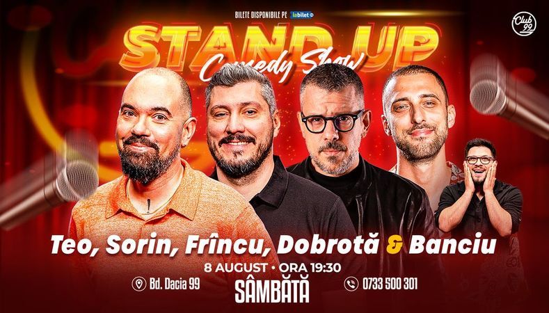 Stand-up Comedy cu Teo, Sorin Pârcălab, Frîncu, Dobrotă - Banciu la Club 99