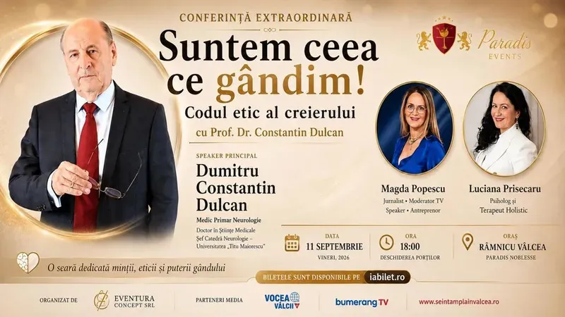 Râmnicu Vâlcea: Conferință extraordinară cu Prof. Dr. Constantin Dulcan