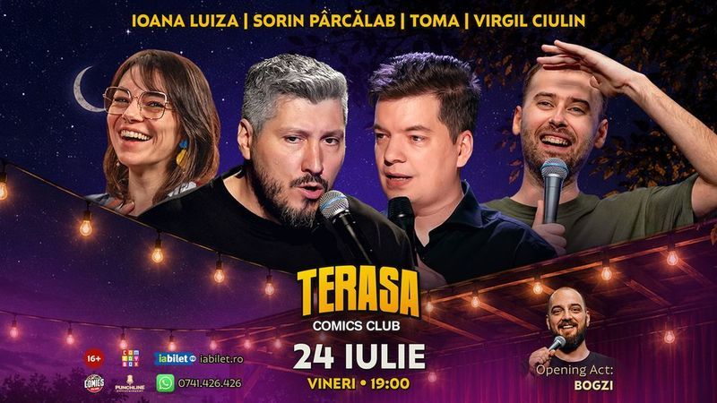Stand-up cu Toma, Sorin Pârcălab, Virgil și Ioana Luiza pe Terasa ComicsClub!