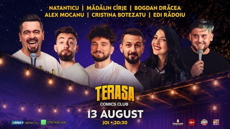 Stand-up cu Natanticu, Drăcea, Cîrje, Mocanu, Edi Rădoiu și Cristina pe Terasa ComicsClub!
