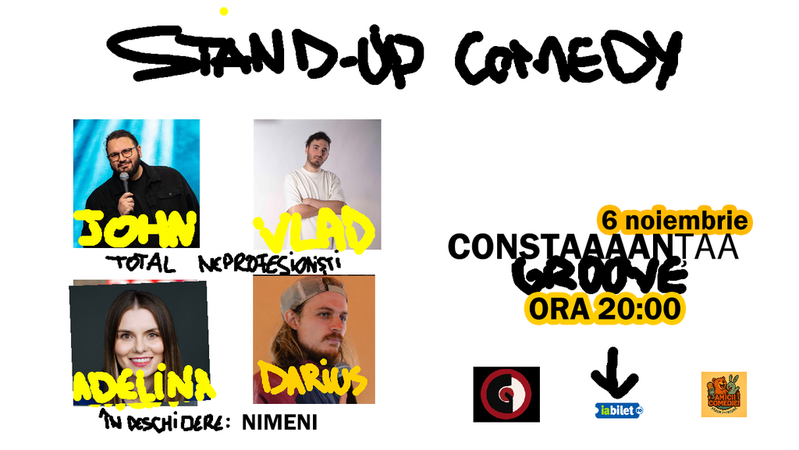 Constanța: Stand-Up Comedy cu John, Adelina, Darius și Vladimir | Total Neprofesioniști