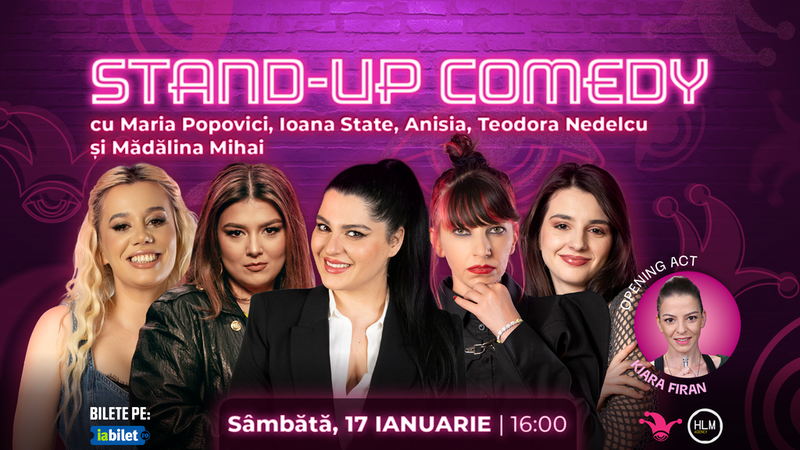 The Fool: Stand-up comedy cu Maria Popovici, Ioana State, Anisia, Teodora Nedelcu și Mădălina Mihai