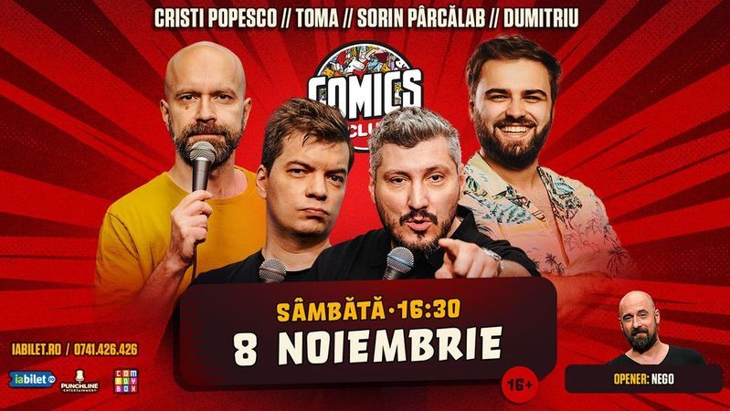Stand-up cu Cristi Popesco, Toma, Sorin și Gabriel Dumitriu la ComicsClub!