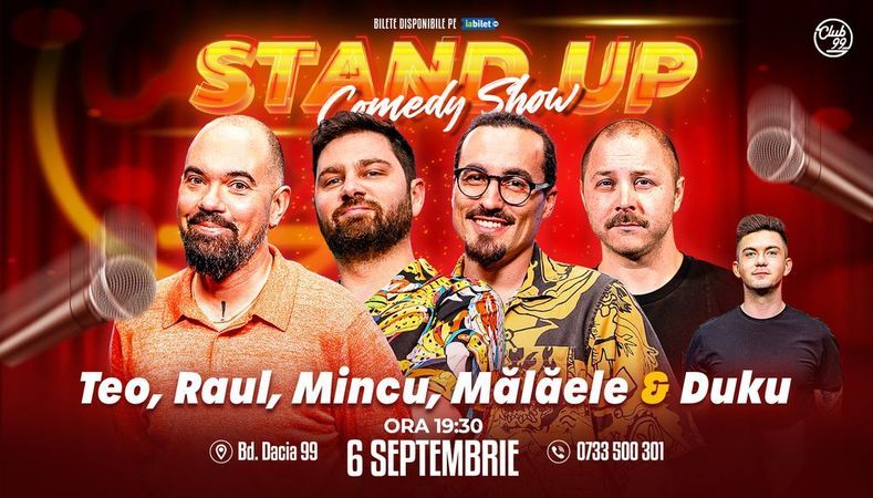 Stand-up Comedy cu Teo, Raul Gheba, Mincu, Mălăele - Duku la Club 99