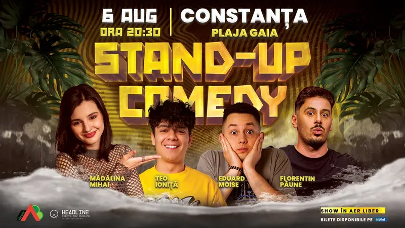 Constanta: Stand-Up Comedy pe terasă cu Mădălina Mihai, Florentin Păune, Eduard Moise și Teo Ioniță