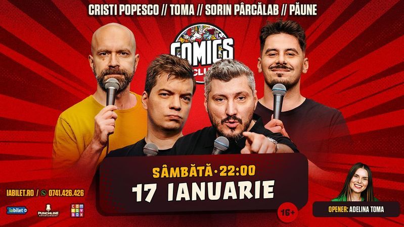 Stand-up cu Cristi Popesco, Toma, Sorin Pârcălab și Florentin Păune la ComicsClub!