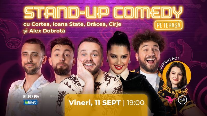 The Fool Terasa: Stand-up comedy cu Cortea, Ioana State, Cirje, Dobrota și Drăcea