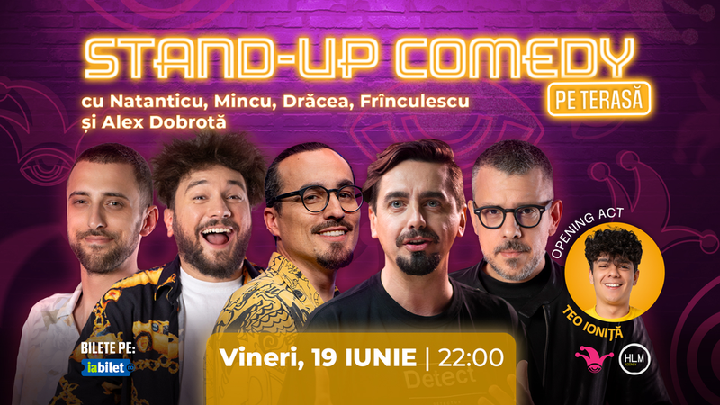 The Fool Terasa: Stand-up Comedy cu Natanticu, Mincu, Drăcea, Frînculescu și Alex Dobrotă