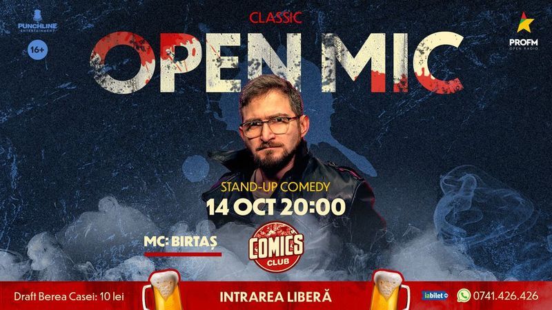 Stand-up Comedy OpenMic la ComicsClub! -  Intrare libera!
