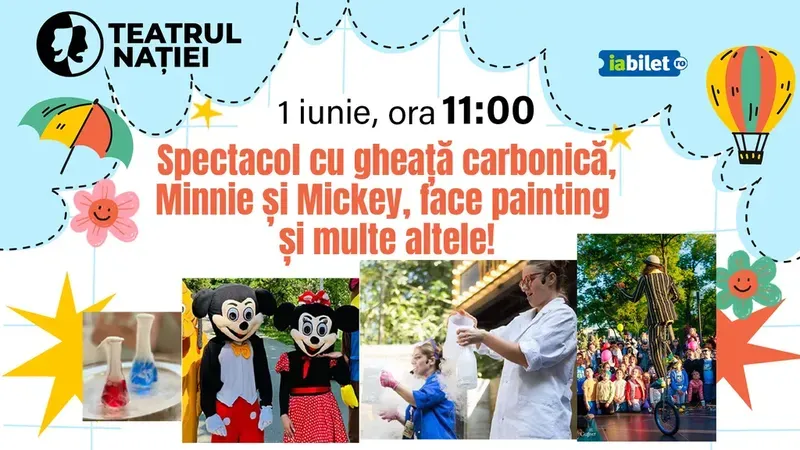 Ploiești: Spectacol cu gheață carbonică, Minnie și Mickey, face painting și multe altele!