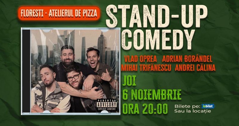 Florești: Stand-up comedy cu Oprea, Calina, Borandel și Trifanescu