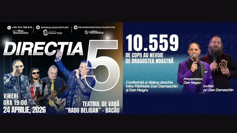 Bacau: Concert Directia5 & Conferinta in scop caritabil