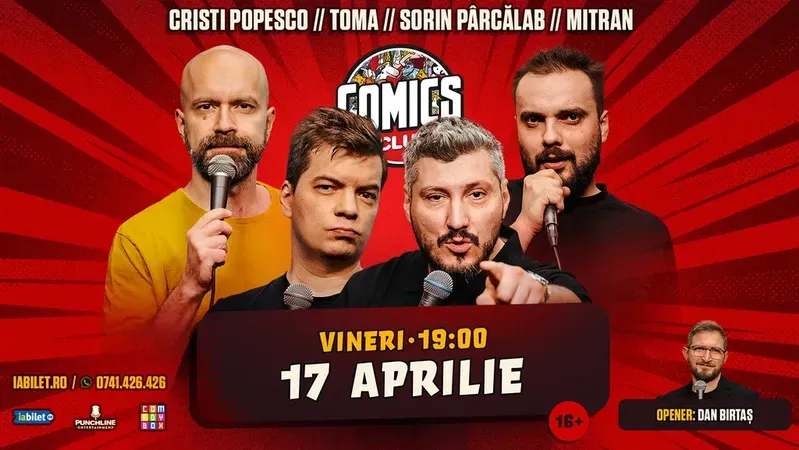 Stand-up cu Toma, Popesco, Sorin și Mitran la ComicsClub!