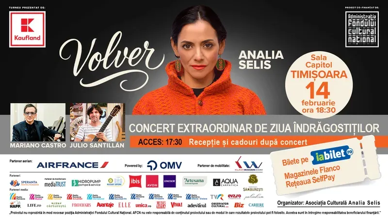 Timișoara: Analia Selis - Concert extraordinar de Ziua Îndrăgostiților - "Concert, recepție și cadouri!"