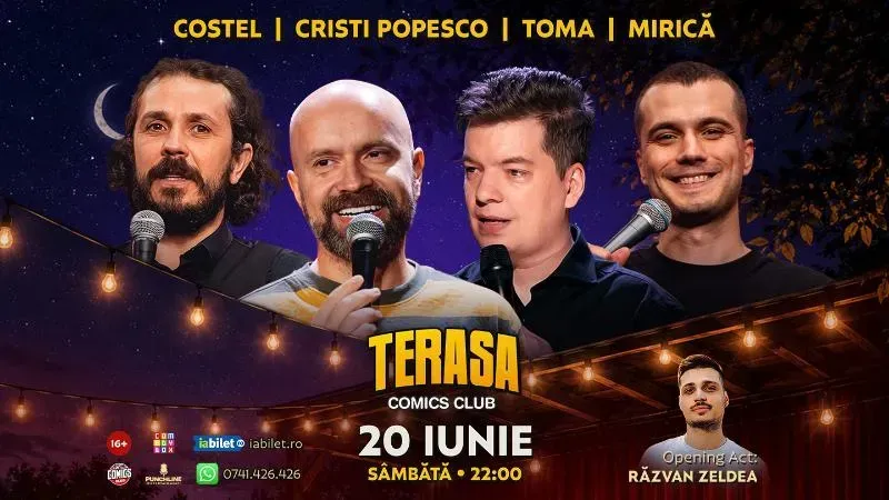 Stand-up cu Cristi Popesco, Toma, Costel și Mirică pe Terasa ComicsClub!