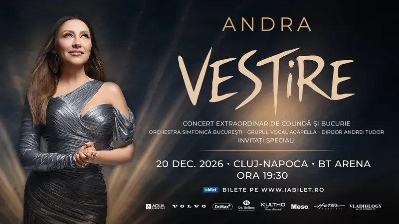 A Doua Sală! Cluj-Napoca: Andra - “VESTIRE” • 20 dec. (Concert Extraordinar de Crăciun)