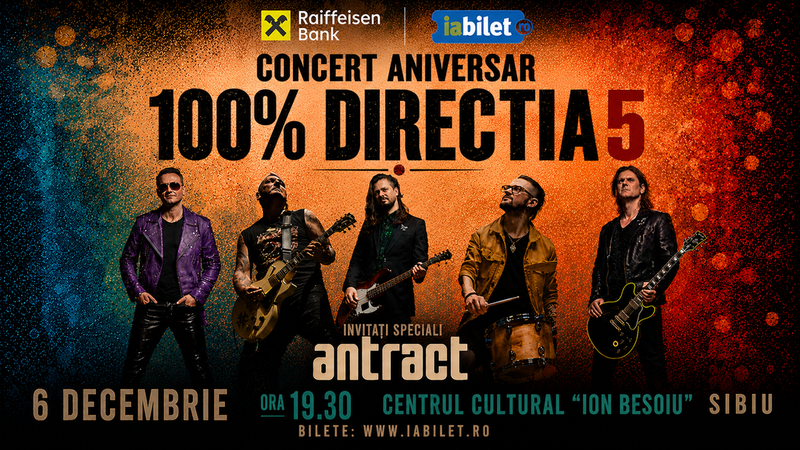 Sibiu: Concert Direcția 5 - „100% Direcția 5”