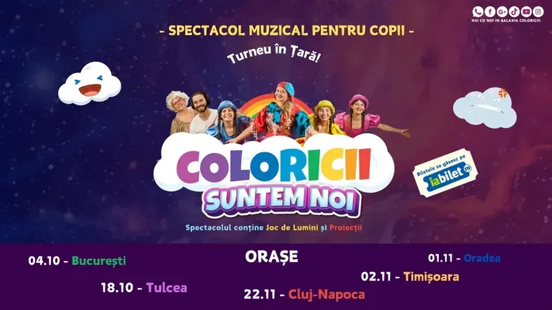 Turneu Spectacol muzical pentru copii: Coloricii suntem noi