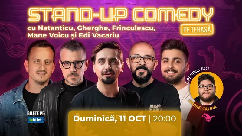 The Fool Terasa: Stand-up comedy cu Mane Voicu, Frinculescu, Natanticu, Gherghe și Edi Vacariu