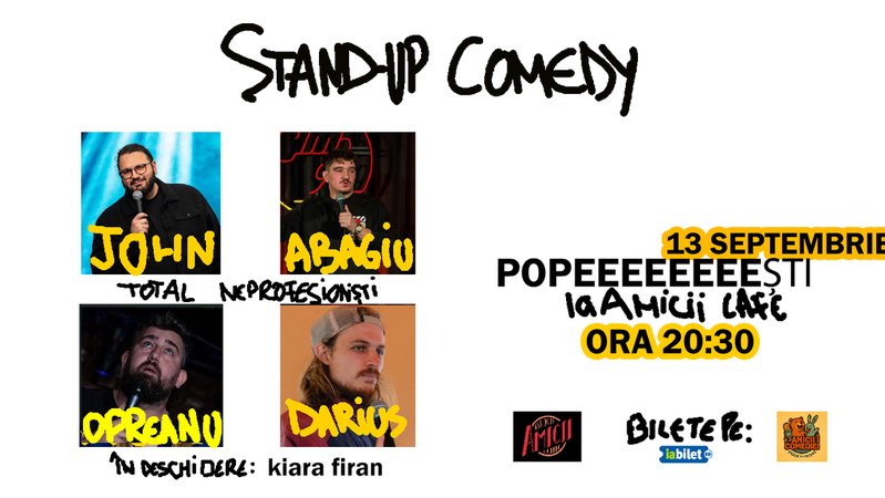 Popești Leordeni: Stand-Up Comedy cu John, Adelina Toma, Teodor Abagiu și Darius Grigorie | Total Neprofesioniști