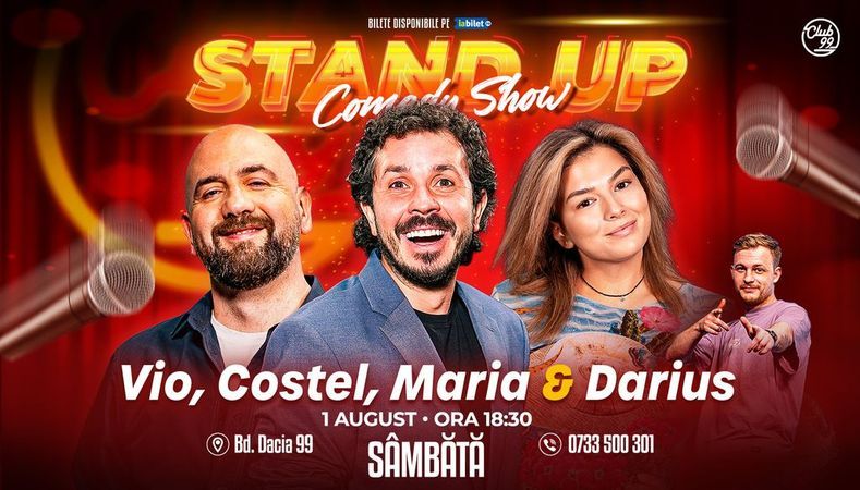 Stand-up Comedy cu Vio, Costel, Maria Popovici - Darius Grigorie la Club 99