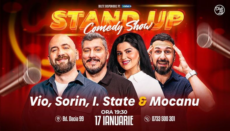Stand-up Comedy cu Vio, Sorin Pârcălab, Ioana State & Mocanu la Club 99