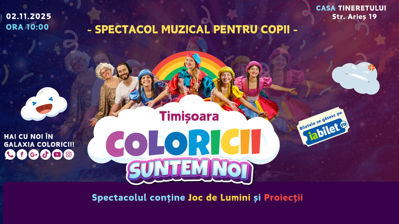Timisoara: Spectacol muzical pentru copii: Coloricii suntem noi