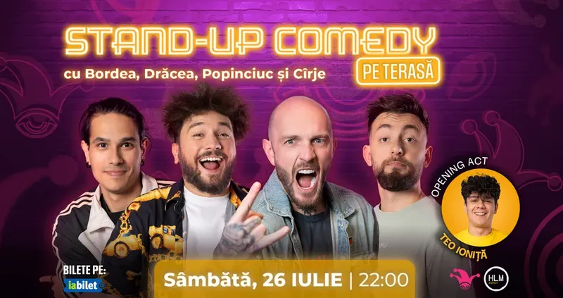 The Fool: Stand-up Comedy pe terasă cu Bordea, Drăcea, Cîrje și Mirel Popinciuc