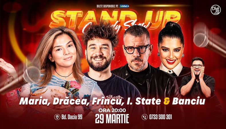Stand-up Comedy cu Maria Popovici, Drăcea, Frîncu, Ioana State - Banciu la Club 99