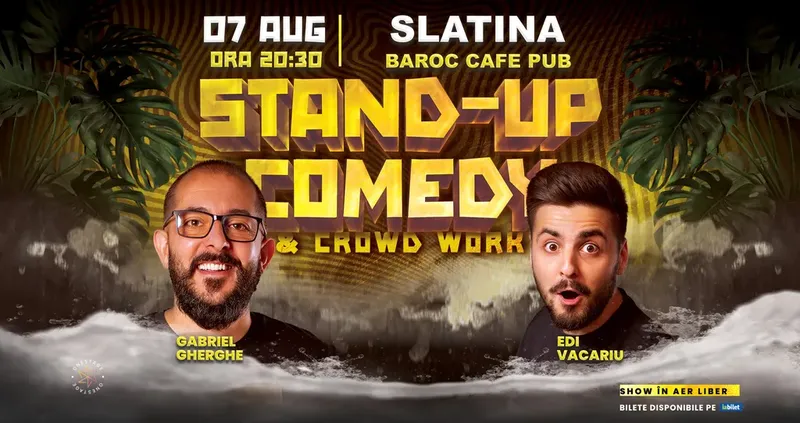 Slatina: Stand-Up & Crowdwork pe terasă cu Gabriel Gherghe și Edi Vacariu