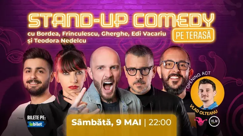 The Fool Terasa: Stand-up comedy cu Bordea, Frînculescu, Gherghe, Edi Vacariu și Teodora Nedelcu
