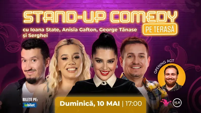 The Fool Terasa: Stand-up comedy cu Ioana State, George Tănase, Anisia și Serghei