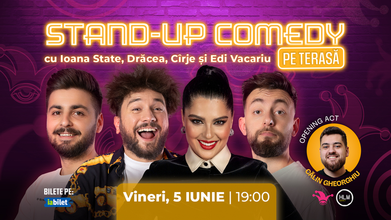The Fool Terasa: Stand-up comedy cu Ioana State, Drăcea, Cîrje și Edi Vacariu
