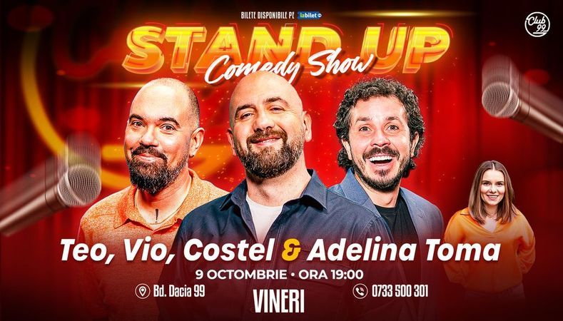 Stand-up Comedy cu Teo, Vio, Costel - Adelina Toma la Club 99 | Show 1