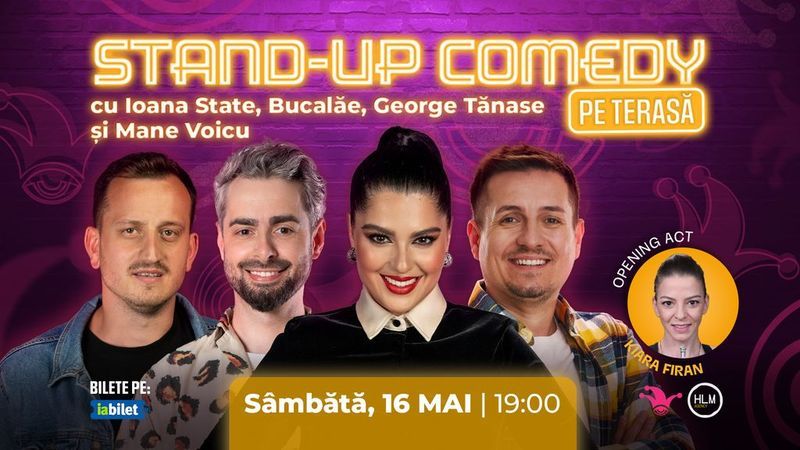 The Fool Terasa: Stand-up comedy cu Bucalăe, Ioana State, George Tănase și Mane Voicu
