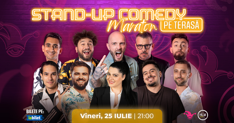 The Fool: Stand-up Comedy Maraton pe terasă cu: Bordea, Ioana State, Frînculescu, Drăcea, Cîrje, Mirel Popinciuc, Florin Gheorghe, Alex Dobrotă, Gabriel Dumitriu și Florentin Păune