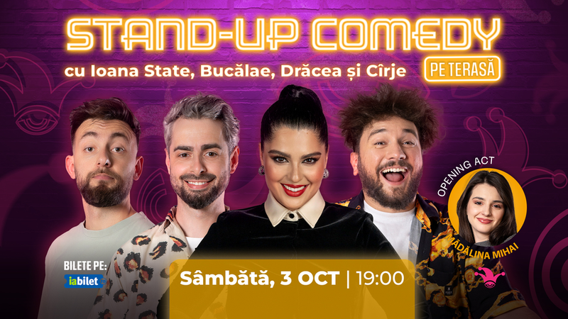 The Fool Terasa: Stand-up comedy cu Bucălae, Ioana State, Drăcea și Cîrje