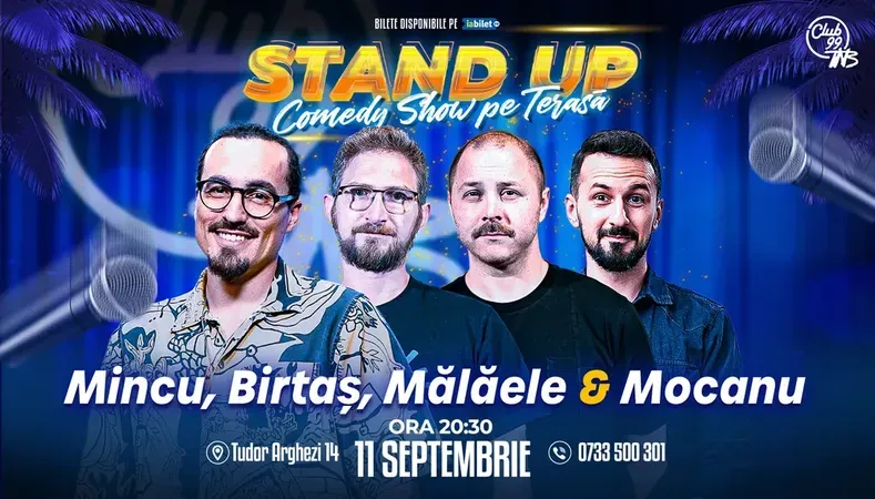 Stand Up Comedy cu Mincu, Birtaș, Mălăele & Mocanu la Terasa TNB