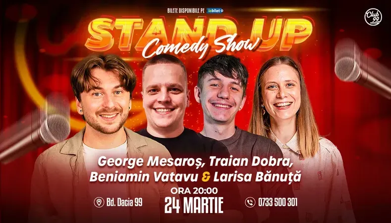 Un Show de Primă Clasă - Stand-up Comedy cu Beniamin Vatavu, George Mesaroș Traian Dobra și Larisa Bănuță