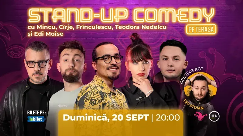 The Fool Terasa: Stand-up comedy cu Cîrje, Frînculescu, Mincu, Edi Moise și Teodora Nedelcu