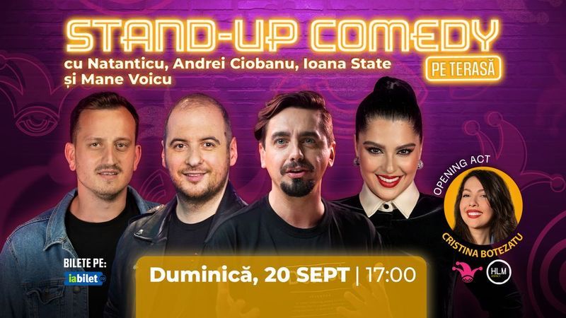 The Fool Terasa: Stand-up comedy cu Ioana State, Mane Voicu, Andrei Ciobanu și Natanticu