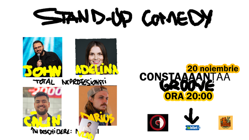 Constanța: Stand-Up Comedy cu John, Adelina, Calin, Darius și Vladimir | Total Neprofesioniști