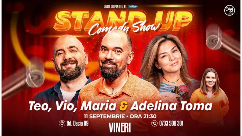 Stand-up Comedy cu Mocanu, Vio, Maria Popovici - Adelina Toma la Club 99