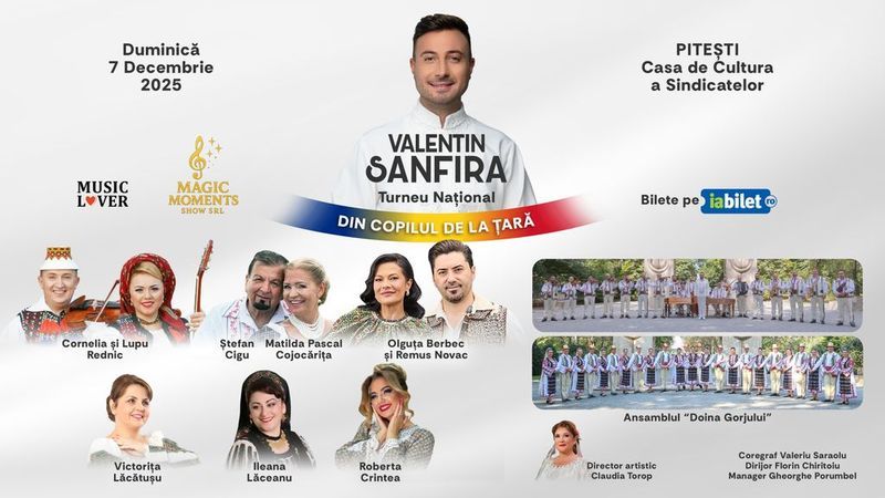 Pitesti: Valentin Sanfira - "Din copilul de la țară"